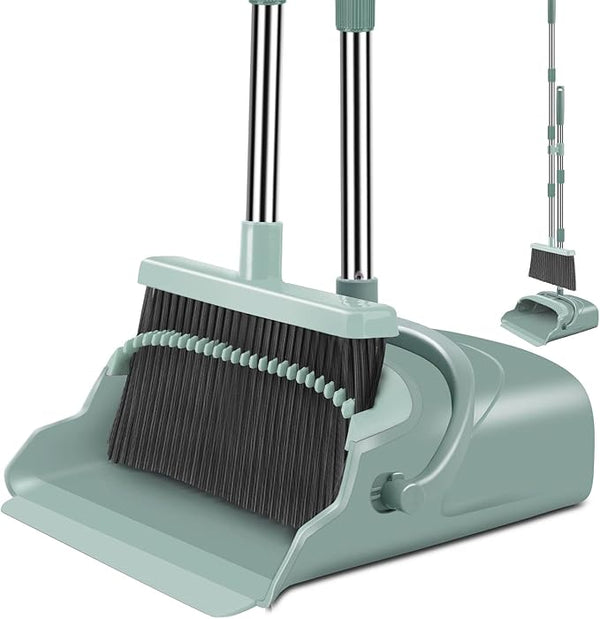 Kelamayi Broom & Dustpan Set – Large, Long Handle (Green)